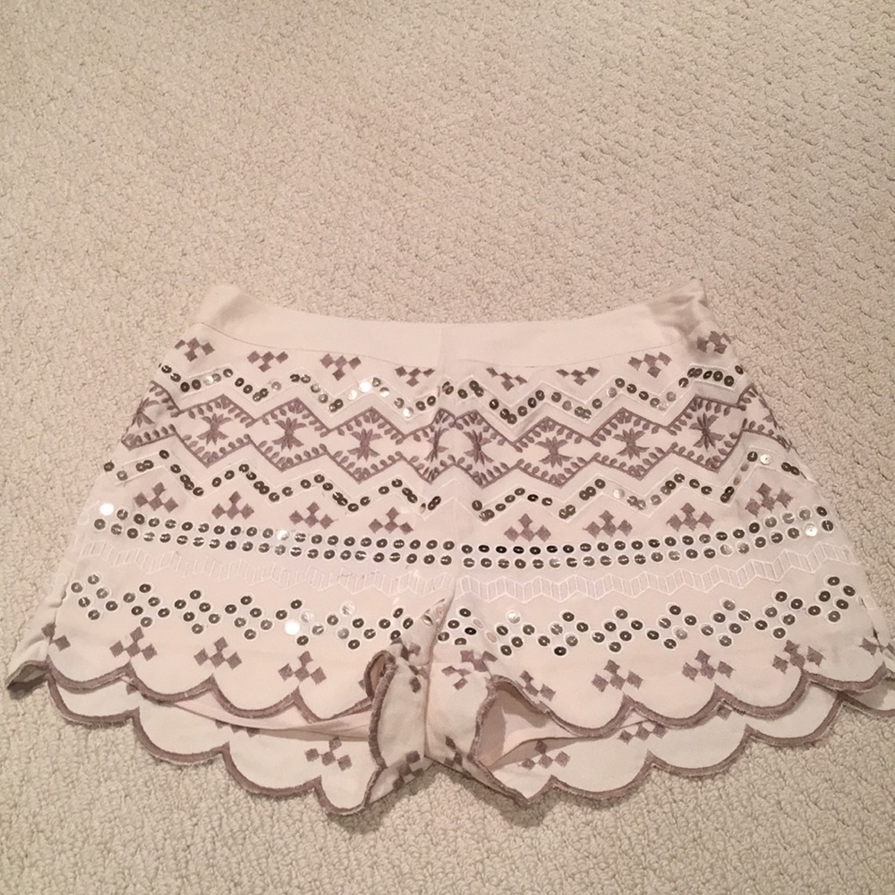 Sequin embroidered shorts